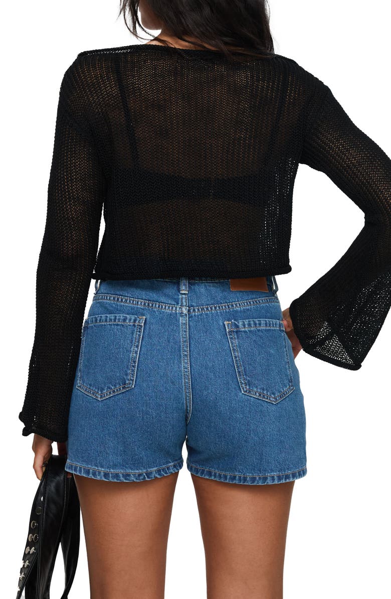 Princess Polly Saldana Denim Shorts, Alternate, color, Mid Blue Denim