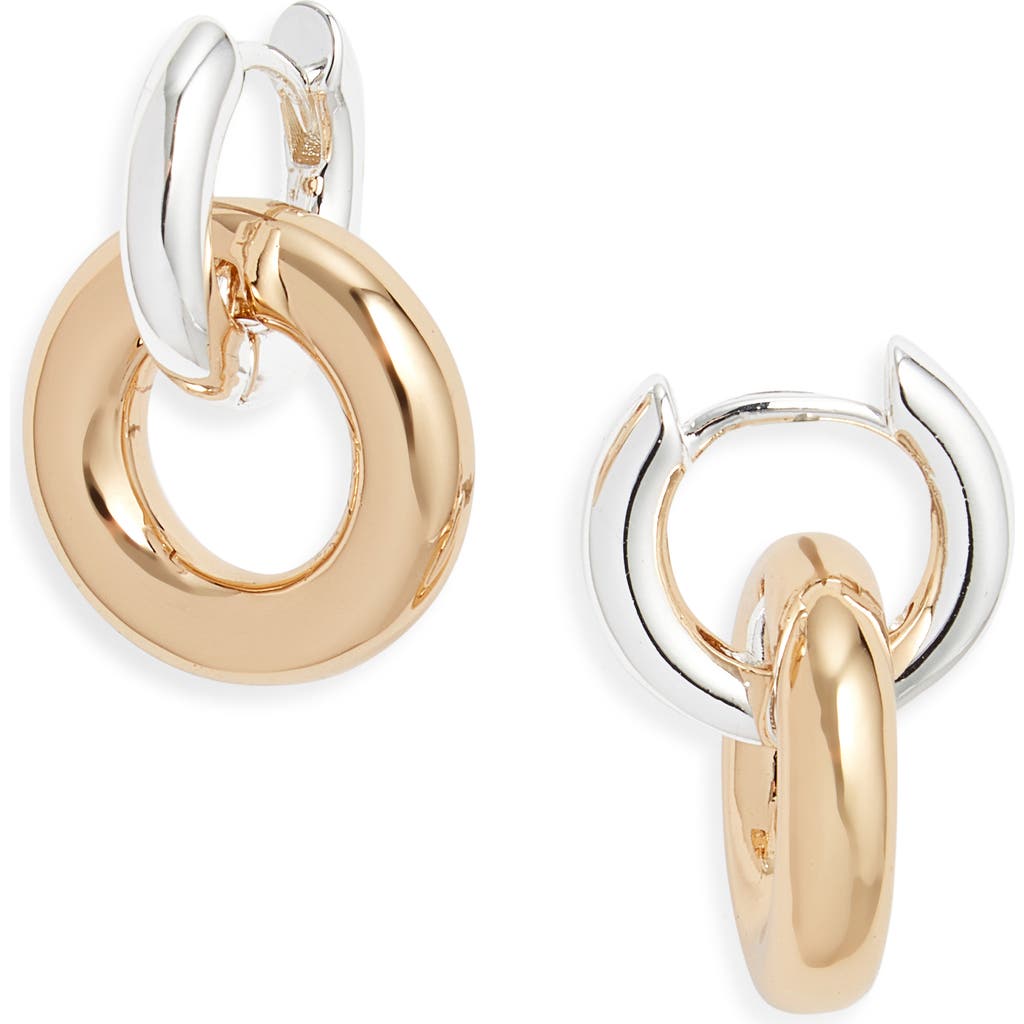 Open Edit Huggie Drop Earrings In Gold