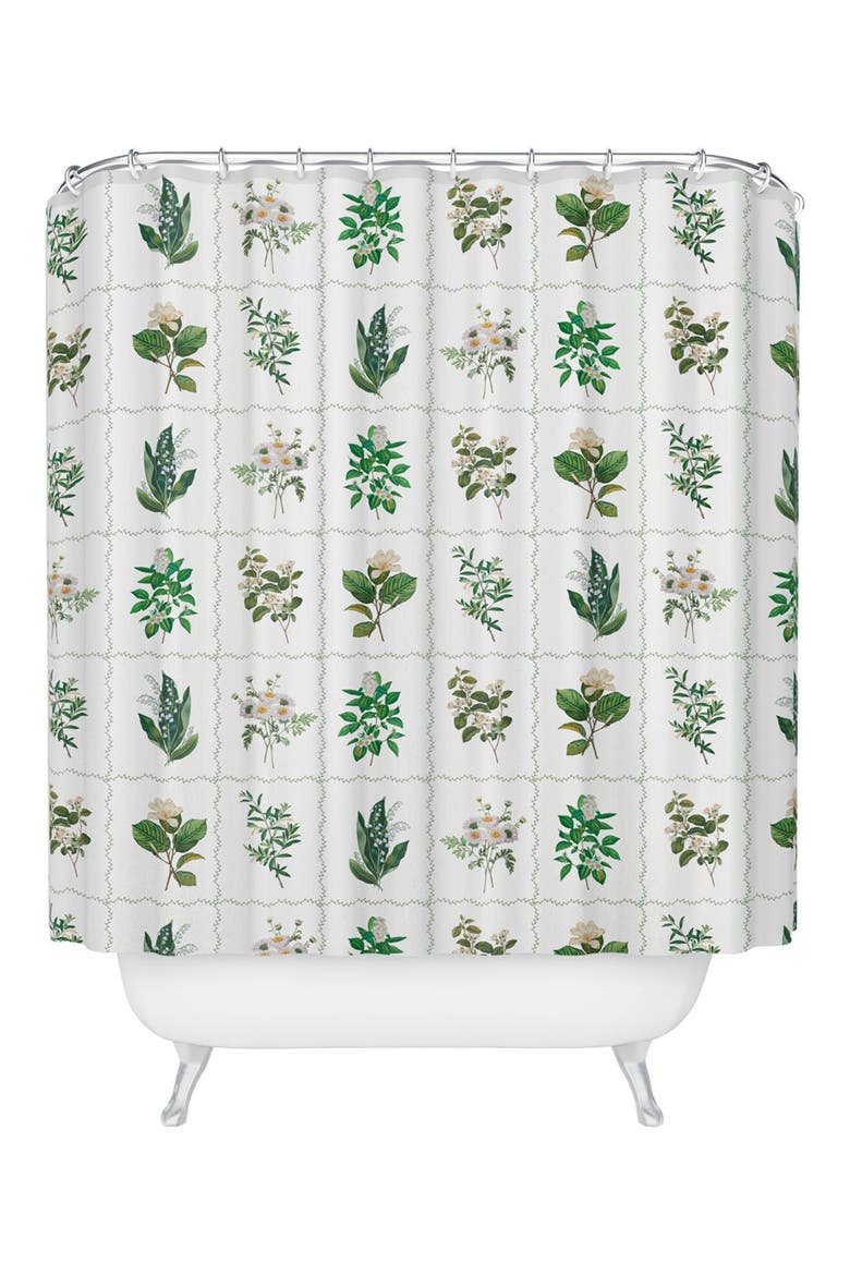 Botanical Collection Shower Curtain, Main, color, GREEN