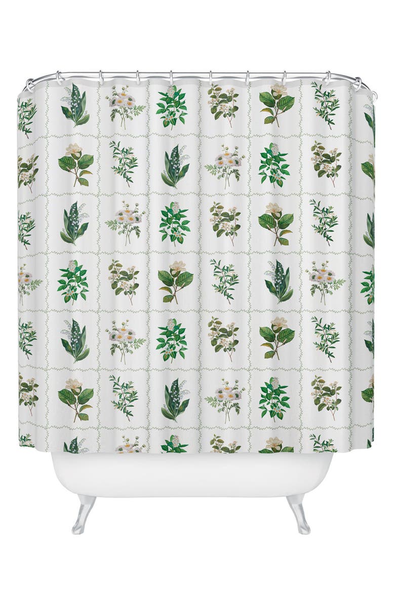 Deny Designs Botanical Collection Shower Curtain, Main, color, Green
