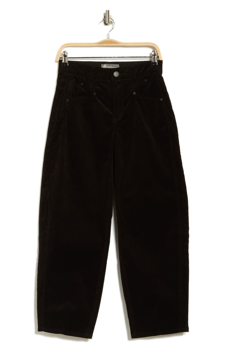 Democracy High Waist Barrel Leg Corduroy Pants, Alternate, color, Black