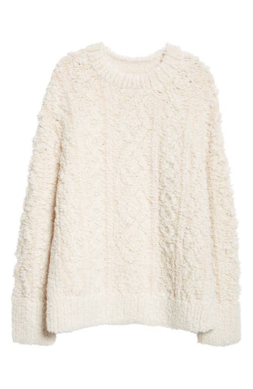 Vince Textured Loop Stitch Sweater In Off White