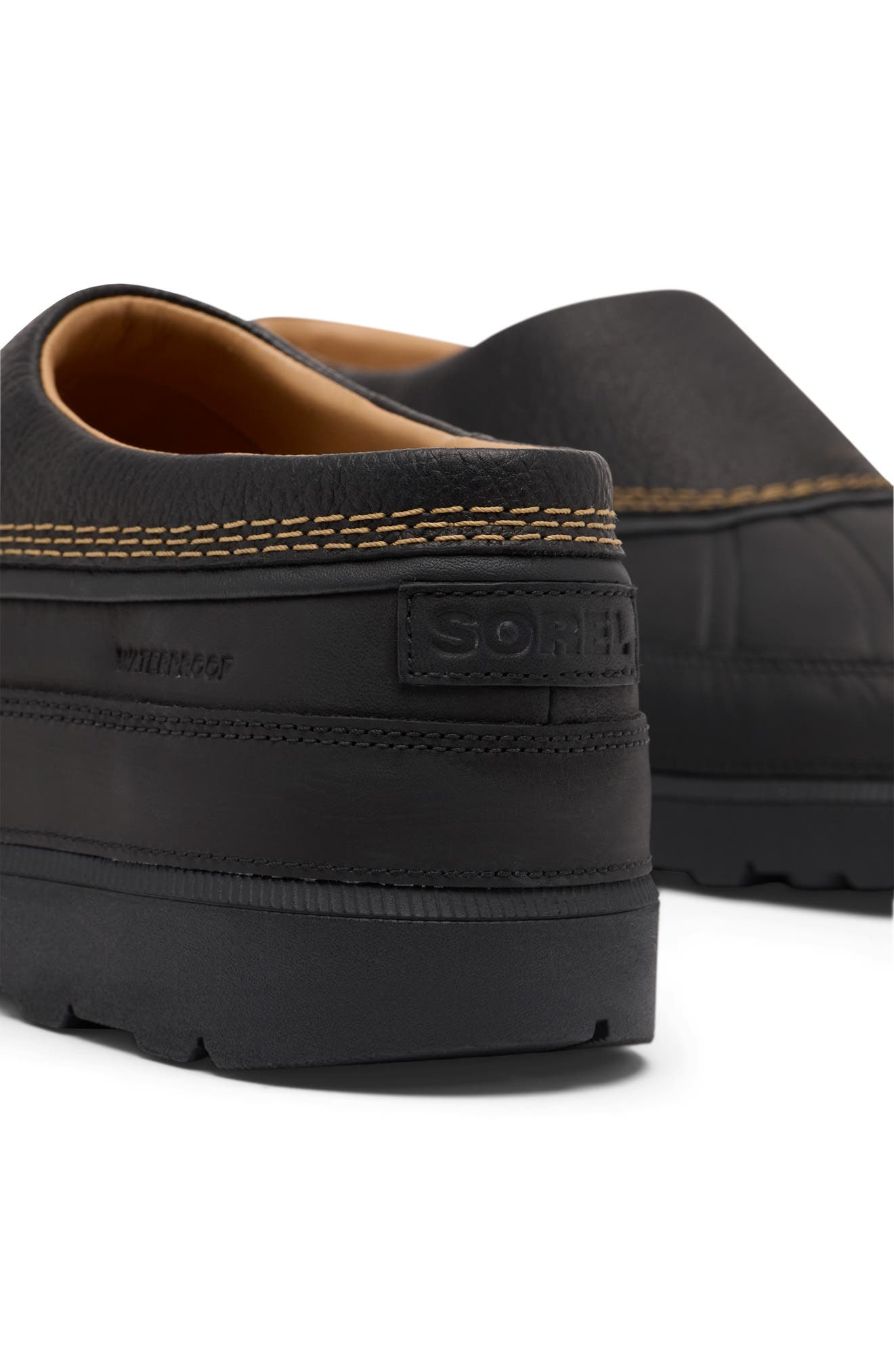 Ambler LX Waterproof Leather Slip-On, Alternate, color, BLACK/ TAWNY BUFF