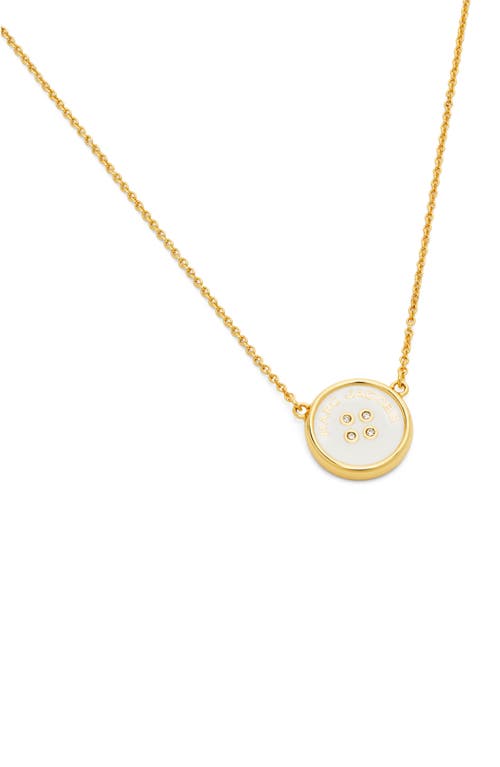 Marc Jacobs Women's The Button Pendant Necklace In Gold/cream