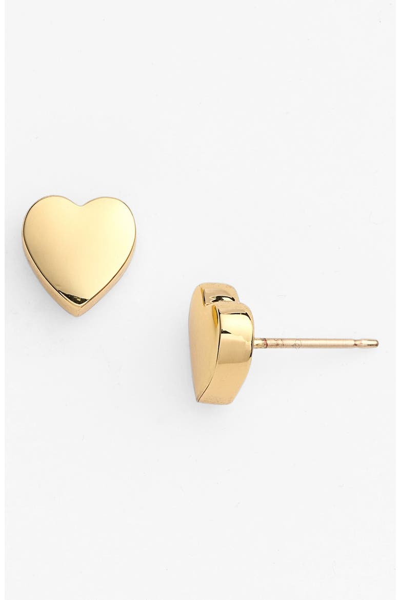 'be mine' heart stud earrings, Main, color, GOLD