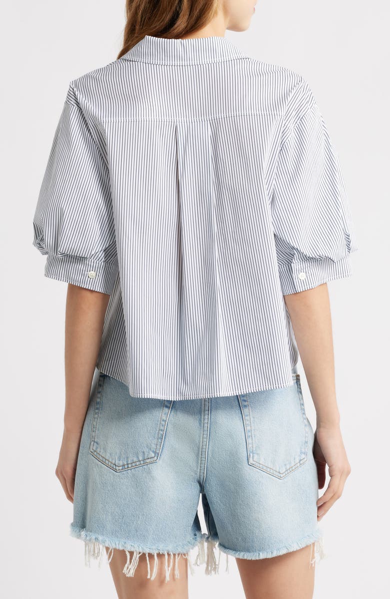 FRAME The Billow Sleeve Shirt, Alternate, color, Navy Stripe