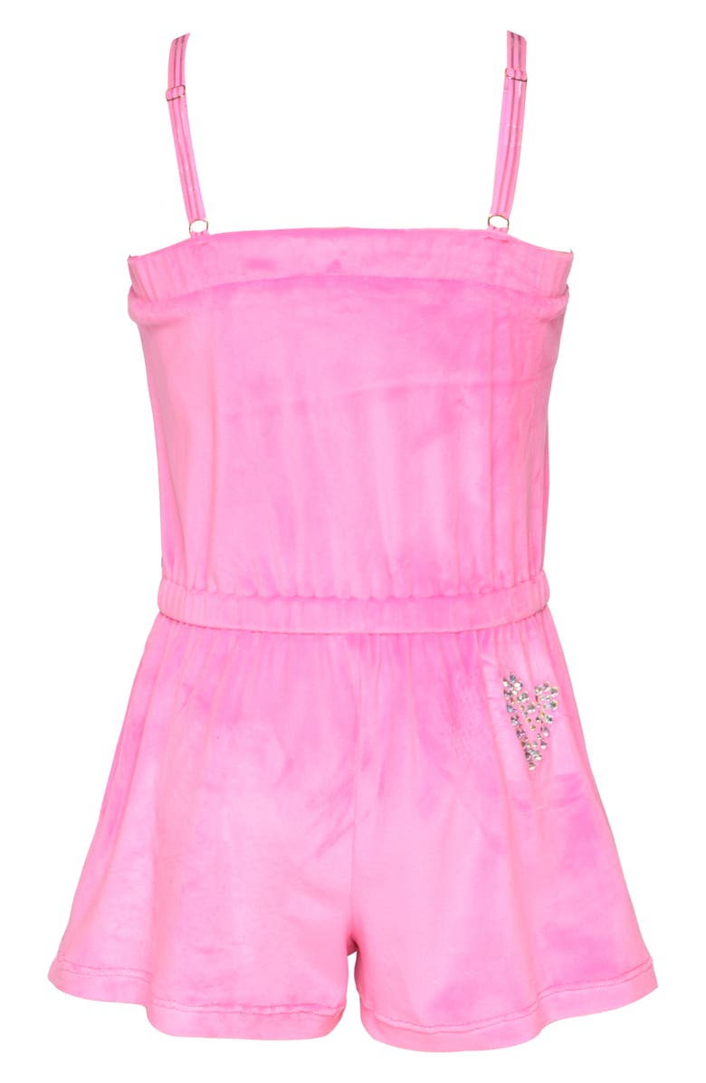 Hannah Banana Kids' Embellished Velour Romper, Alternate, color, Pink
