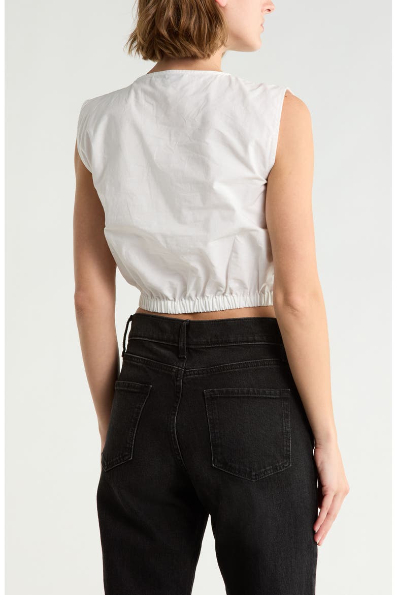 Embroidered Crop Top, Alternate, color, WHITE/ BLACK