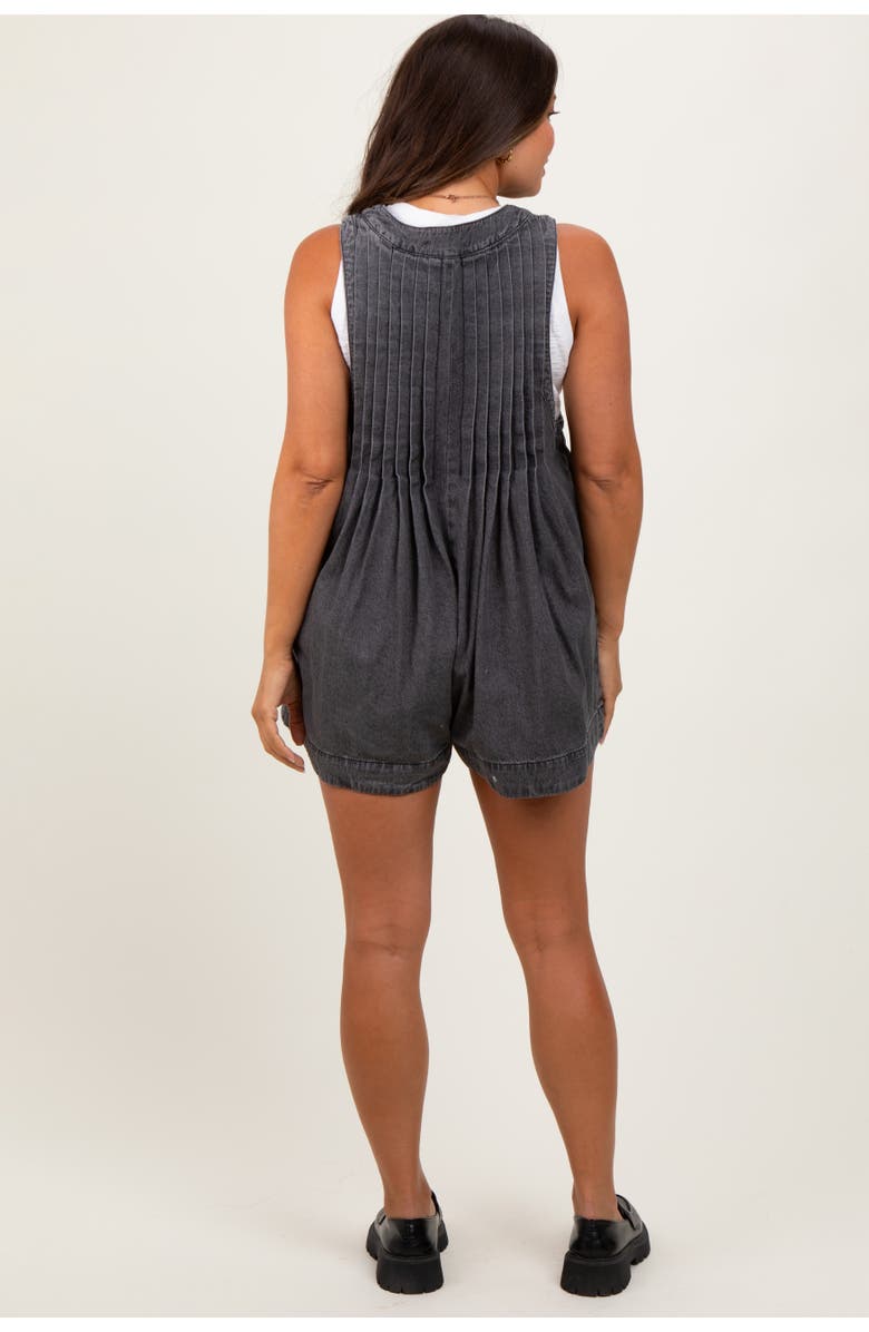 PinkBlush Deep V-Neck Pleated Front Tie Sleeveless Romper, Alternate, color, 