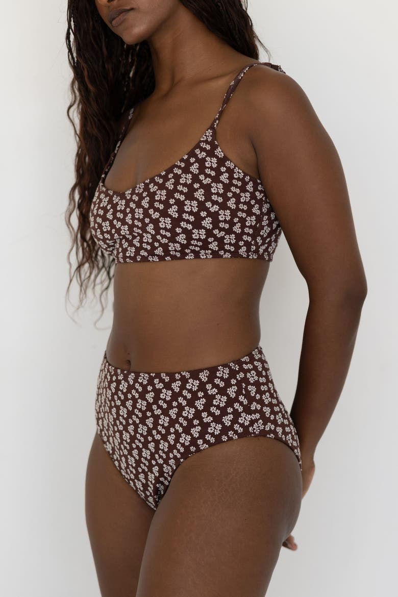 Chloe High Waisted Bottoms, Alternate, color, Brown