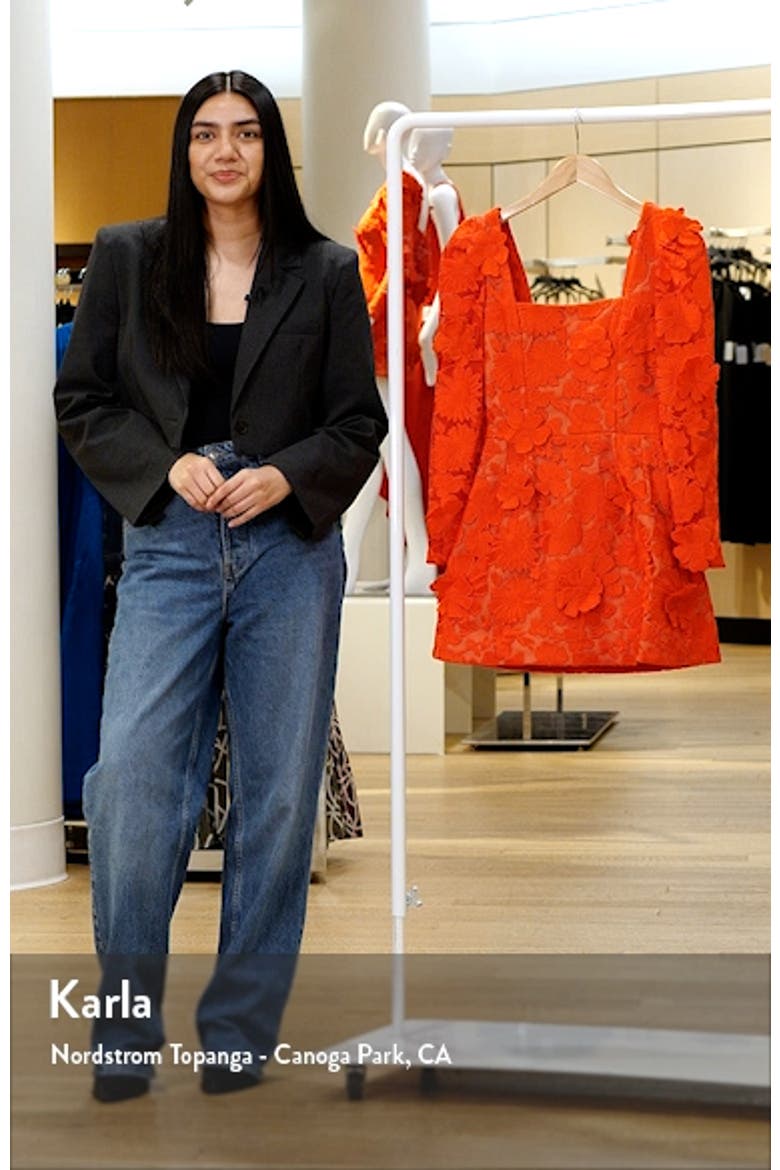 Ellen Flower Appliqué Long Sleeve Minidress video