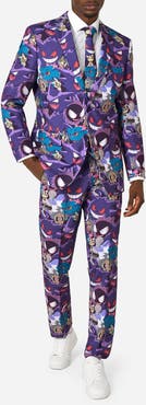 OppoSuits Pokémon Ghost Types Slim Fit Two-Piece Suit & Tie Set