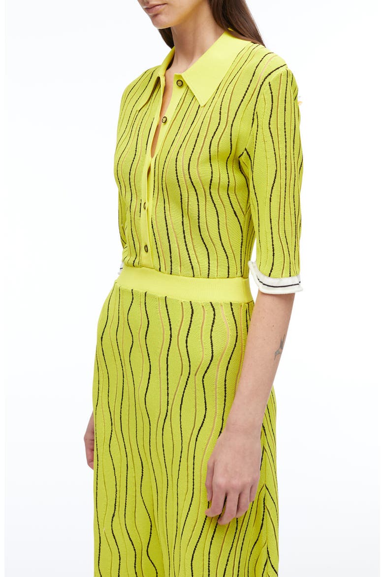 Art Nouveau Jacquard Polo Dress, Alternate, color, PINEAPPLE MULTI