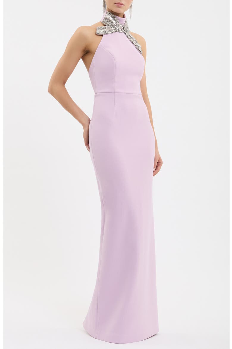 Yolanda Embellished Halter Gown, Alternate, color, LILAC