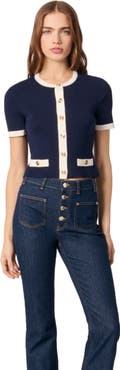 maje Cropped short sleeve cardigan