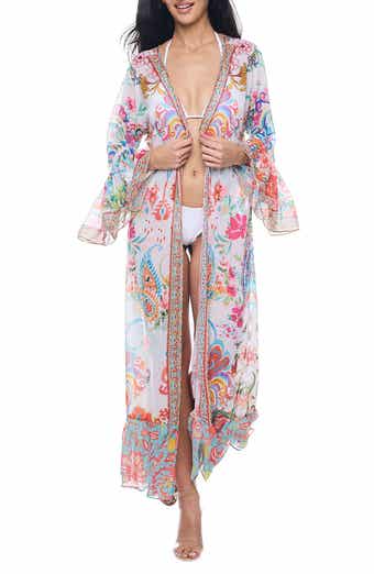 RANEES Ruffle Sleeve Cover-Up Duster