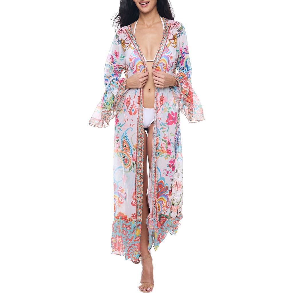 Shop Ranee's Ranees Ruffle Sleeve Cover-up Duster In White