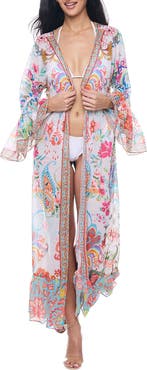 RANEES Ruffle Sleeve Cover-Up Duster