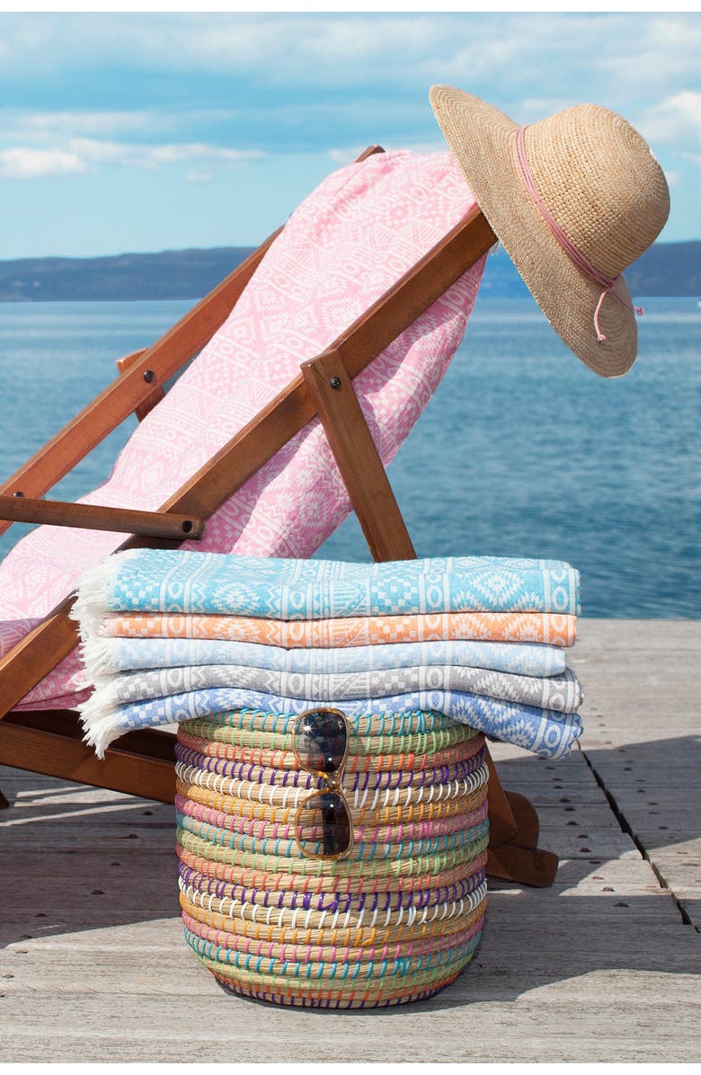 Linum Home Textiles 100% Turkish Cotton Sea Breeze Pestemal Beach Towel - Sky Blue, Alternate, color, 