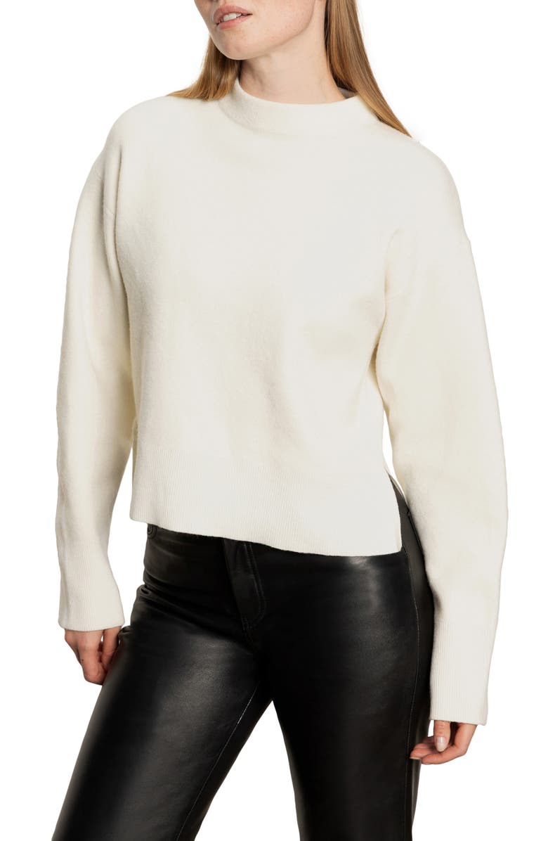 Sanctuary Soft Touch Mock Neck Sweater, Main, color, Chalk