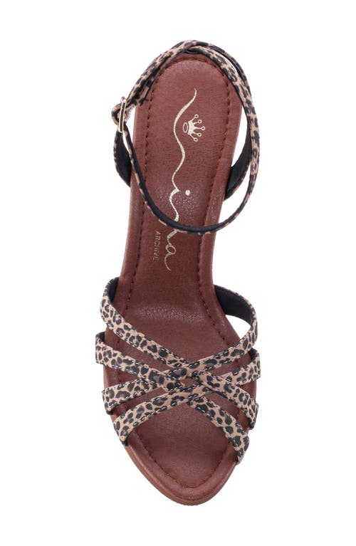 Nina Womens Animal Print Man Made Ankle Strap In Cheetah