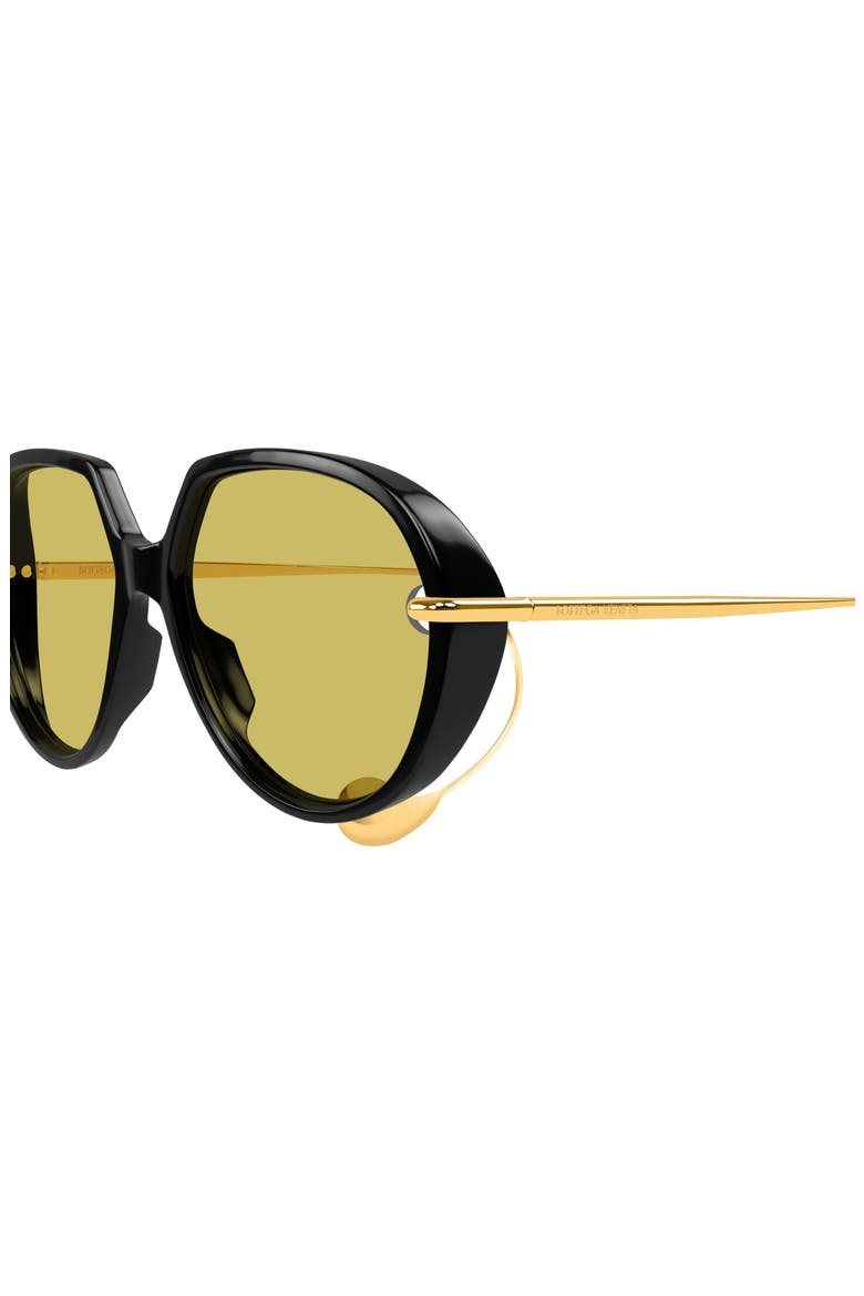 60mm Round Sunglasses, Alternate, color, BLACK