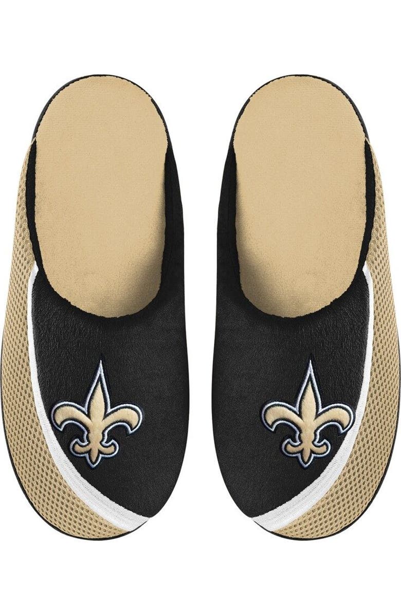 FOCO Men's FOCO New Orleans Saints Big Logo Color Edge Slippers, Main, color,