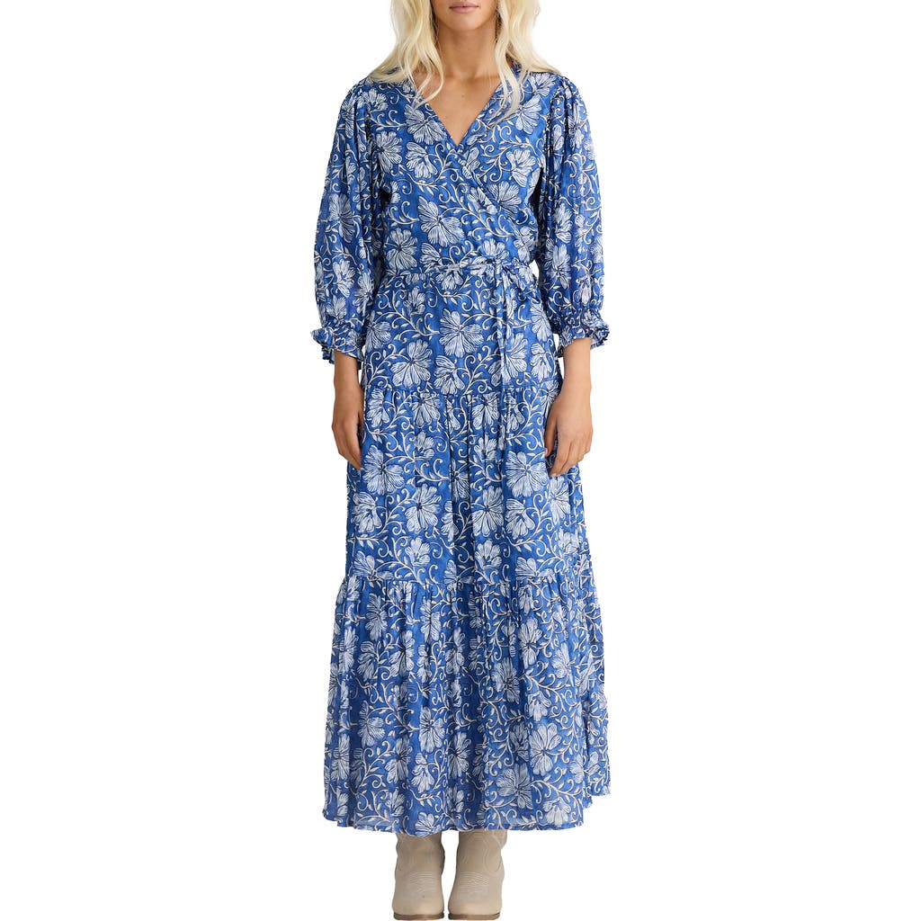 Talisman The Label Tara Wrap Dress In Blue