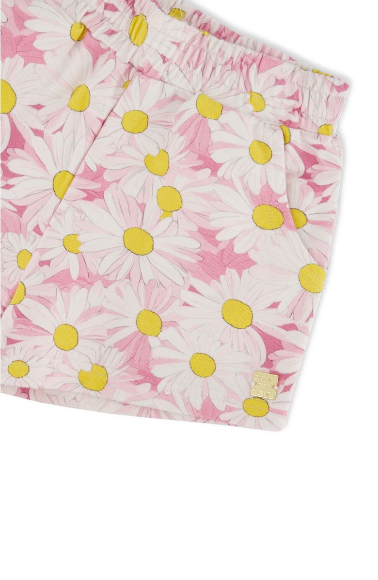 Deux par Deux French Terry Daisies Shorts, Alternate, color, Pink Printed Daisies