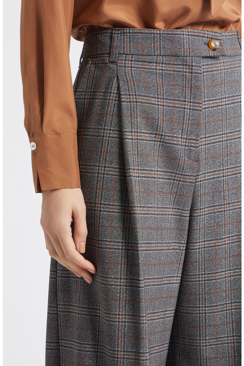 High Waist Wide Leg Pants, Alternate, color, GREY CHECK