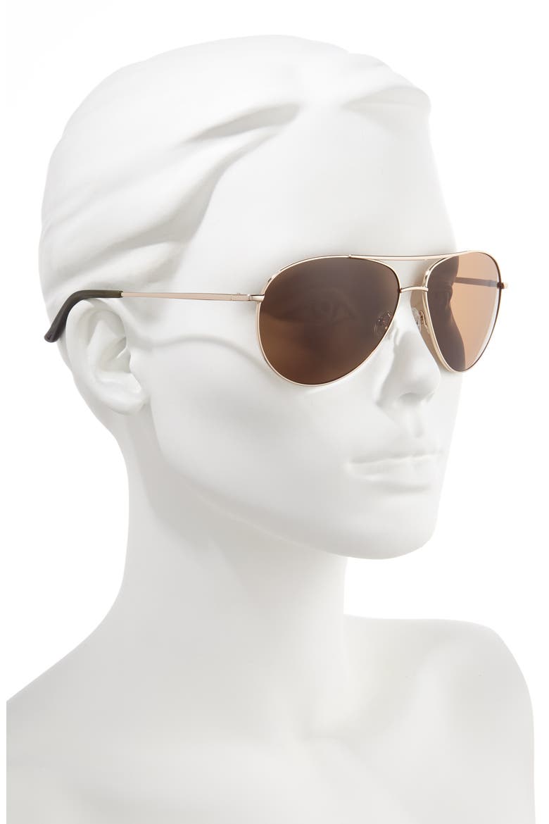 Chance 61mm Aviator Sunglasses, Alternate, color, LIGHT GOLD/BROWN