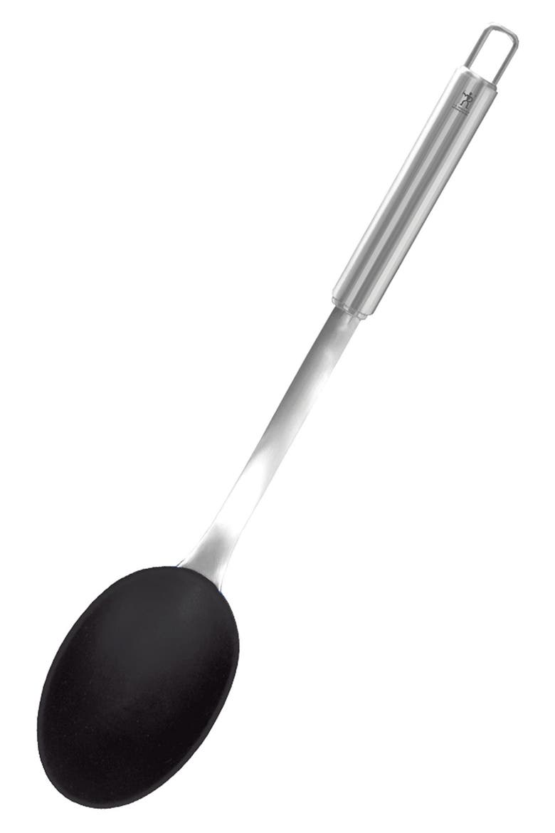 Stainless Steel & Silicone Serving Spoon, Alternate, color, STAINLESS STEEL