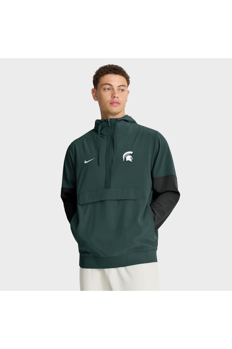 Men's Nike Green Michigan State Spartans Anorak Half-Zip Hoodie