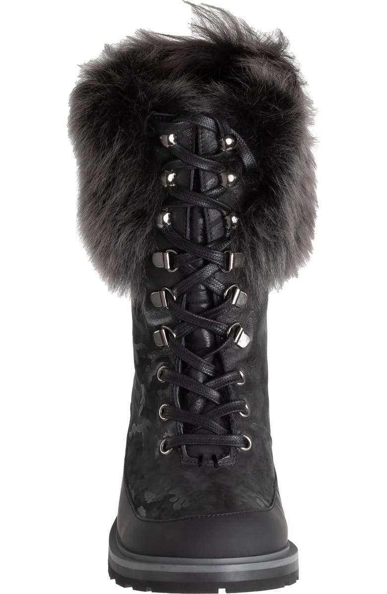 Ross & Snow Chiara Genuine Shearling Cuff Leather Boot, Alternate, color,