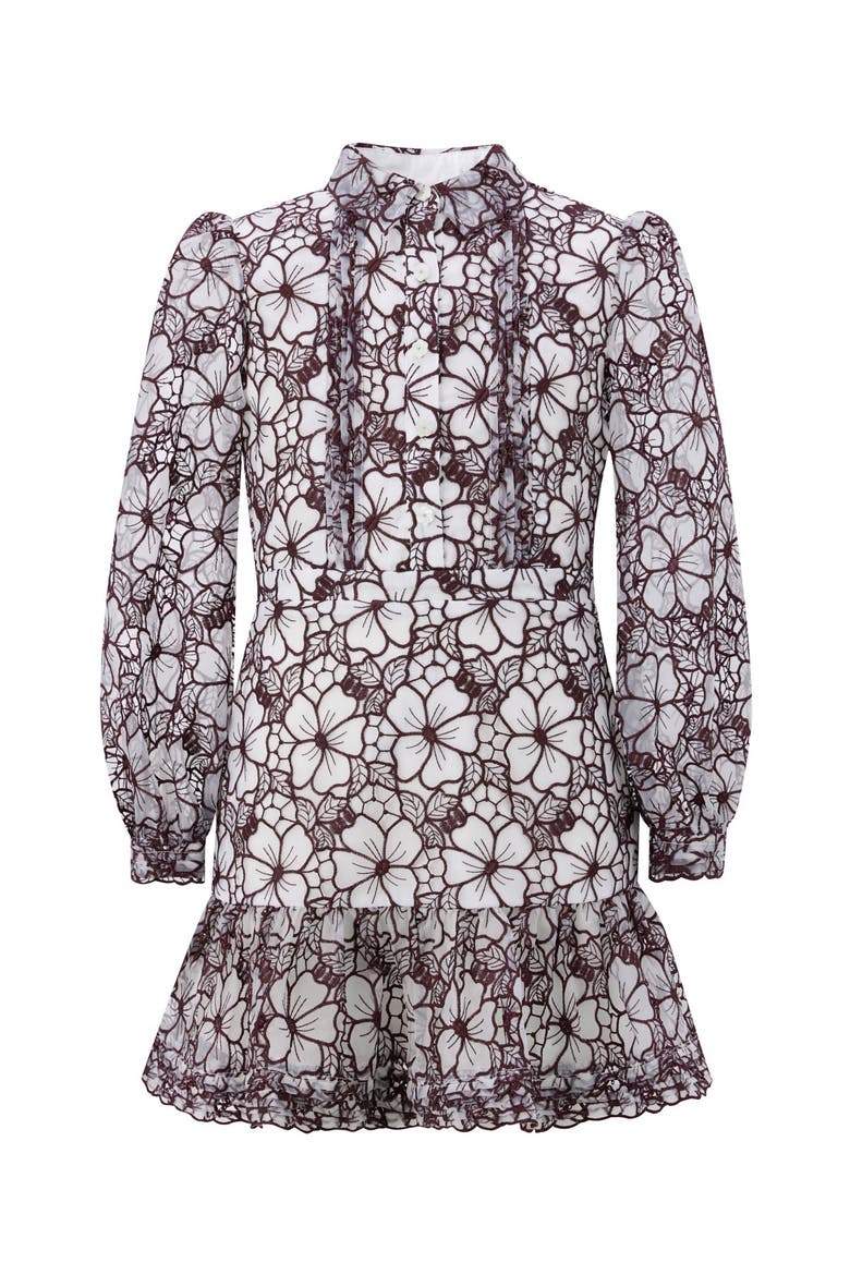 Chelsea Cotton Embroidered Dress, Main, color, Wine