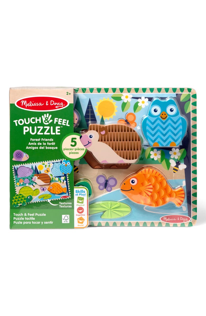 Melissa & Doug Touch & Feel Forest Friends Puzzle, Main, color, Multi