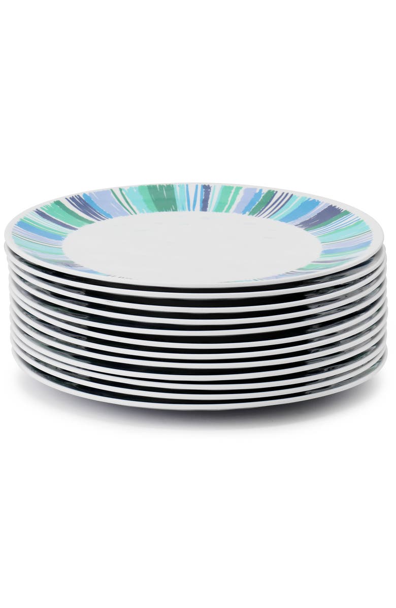 Gibson Home Tropical Sway Orleans 12 Piece 9 Inch Melamine Dessert Plate Set, Alternate, color, Multi