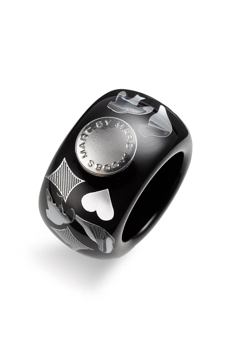 'Save the Birds' Confetti Ring, Main, color, BLACK