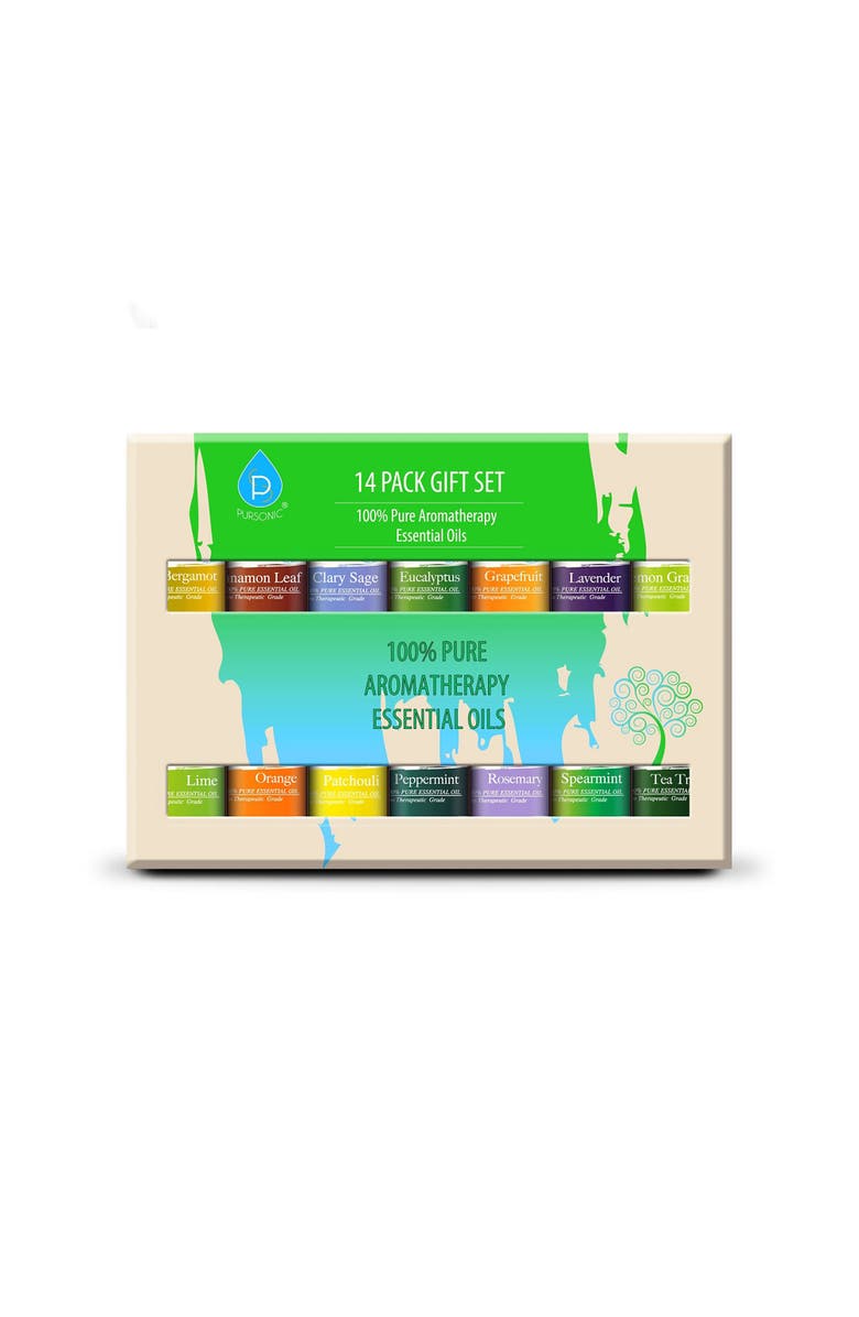 PURSONIC 14 pack of 100% Pure Essential Aromatherapy Oils, Alternate, color, Multicolor