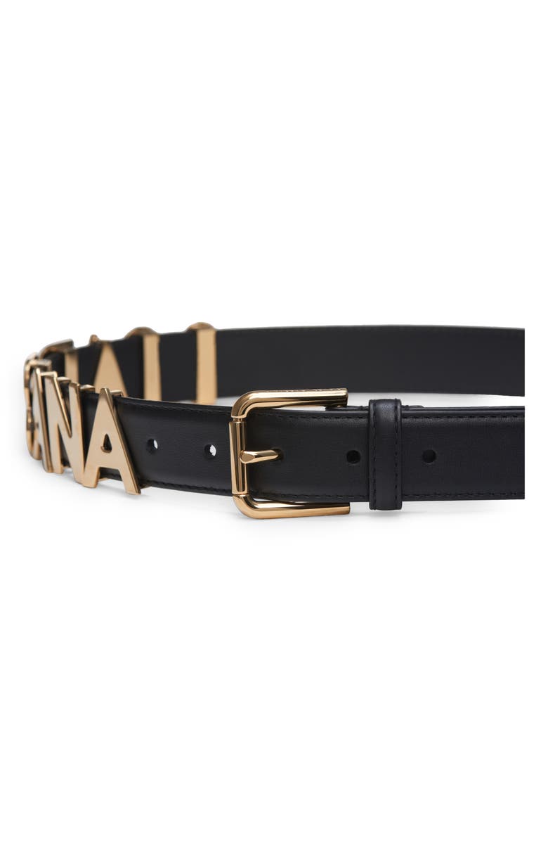 Dolce&Gabbana Logo Leather Belt, Alternate, color, 