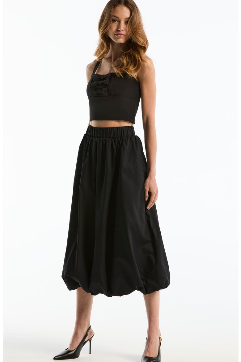Bow Detail Bustier Top, Alternate, color, BLACK