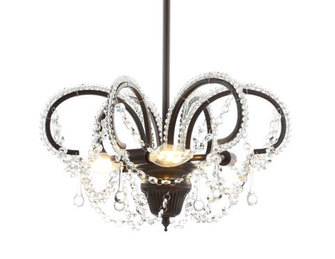 Caroline Metal/Crystal LED Adjustable Chandelier