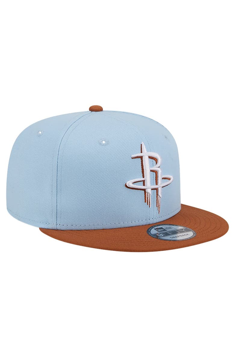 New Era Men's New Era Light Blue/Brown Houston Rockets 2-Tone Color Pack 9FIFTY Snapback Hat, Alternate, color, 