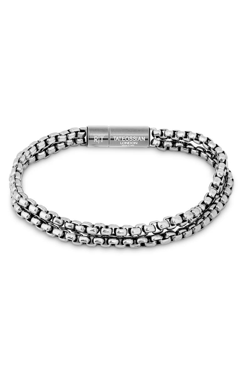 Tateossian Men's Pop Elemenets Stainless Steel Chain Bracelet, Alternate, color, Silver