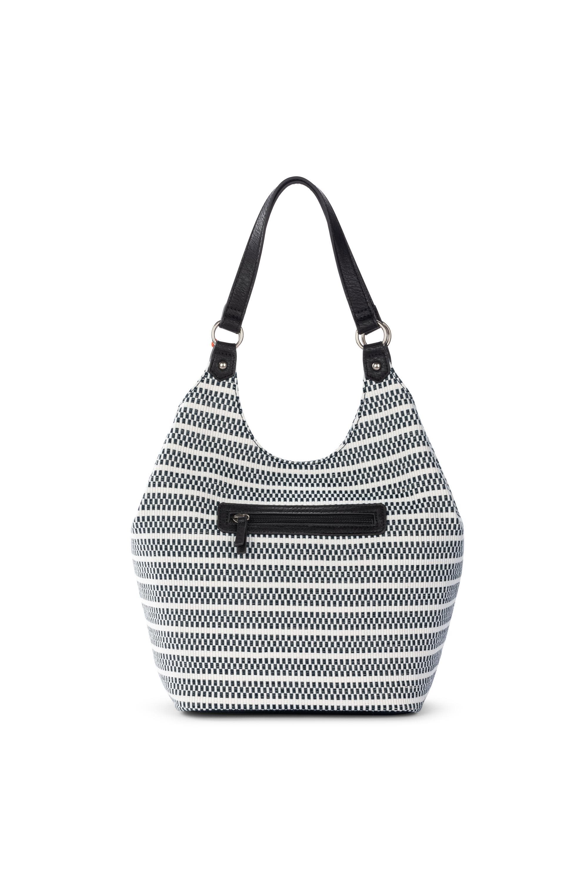 The Sak Roma Expandable Shopper, Alternate, color, Black & White Woven