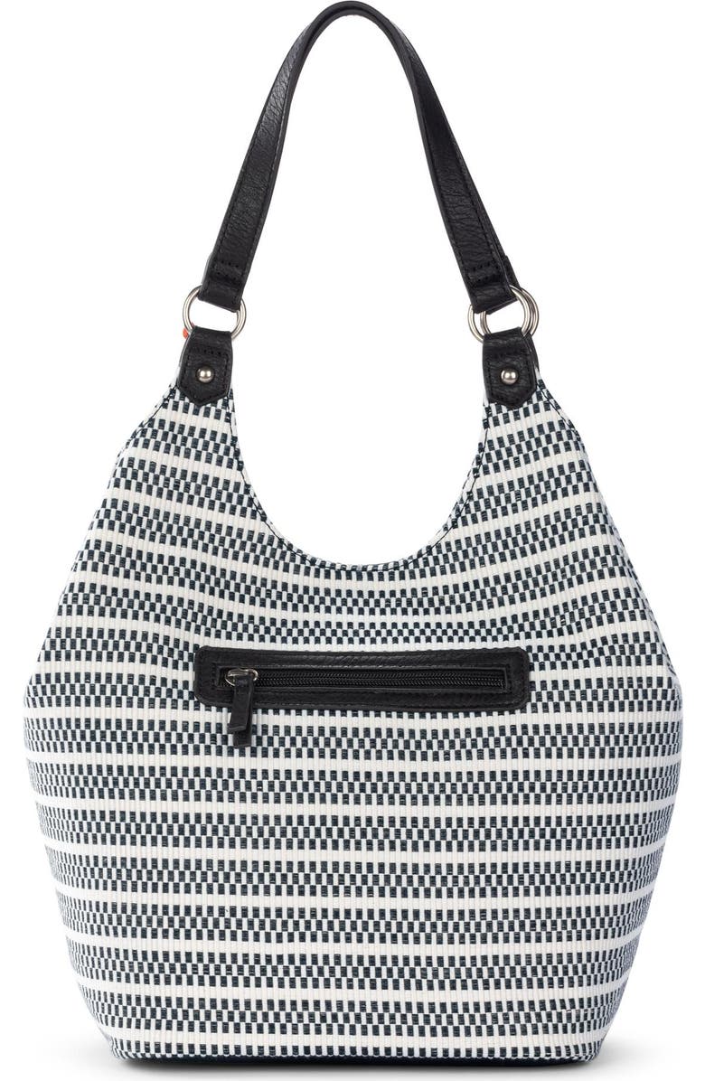 The Sak Roma Expandable Shopper, Alternate, color, Black & White Woven