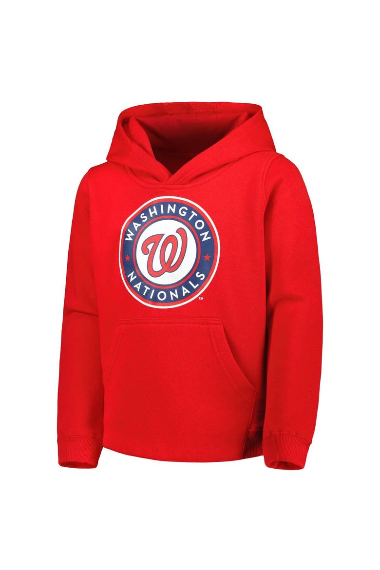 Youth Red Washington Nationals Team Primary Logo Pullover Hoodie, Alternate, color, Red