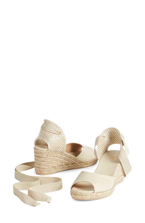 Lk Bennett Marianne Peep Toe Espadrille Sandal In Ecru