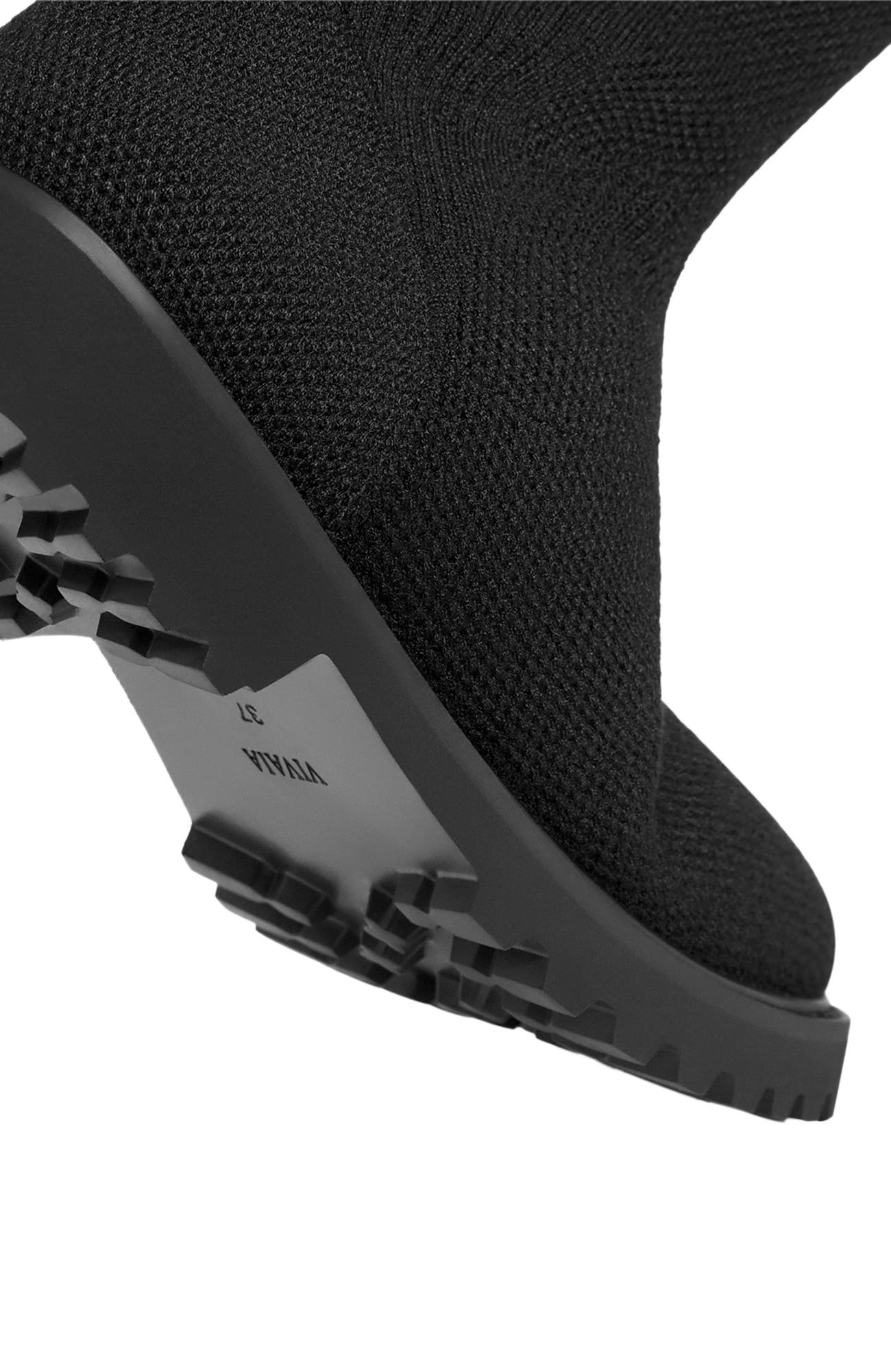 VIVAIA Round-Toe Stretchy Wool Knee-High Boots, Alternate, color, Black