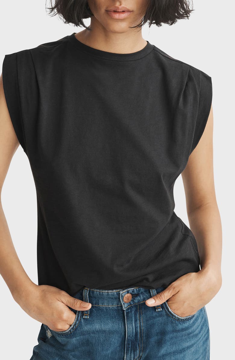 rag & bone Slub Pleat Organic Cotton Tank, Alternate, color,